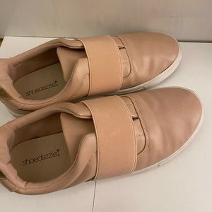 Dusty pink slip on shoes